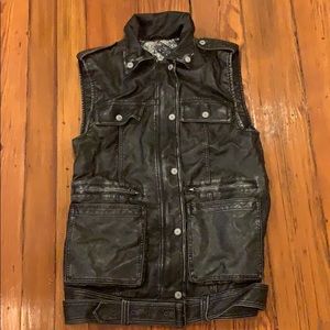 Free People Vegan Leather Moto Vest